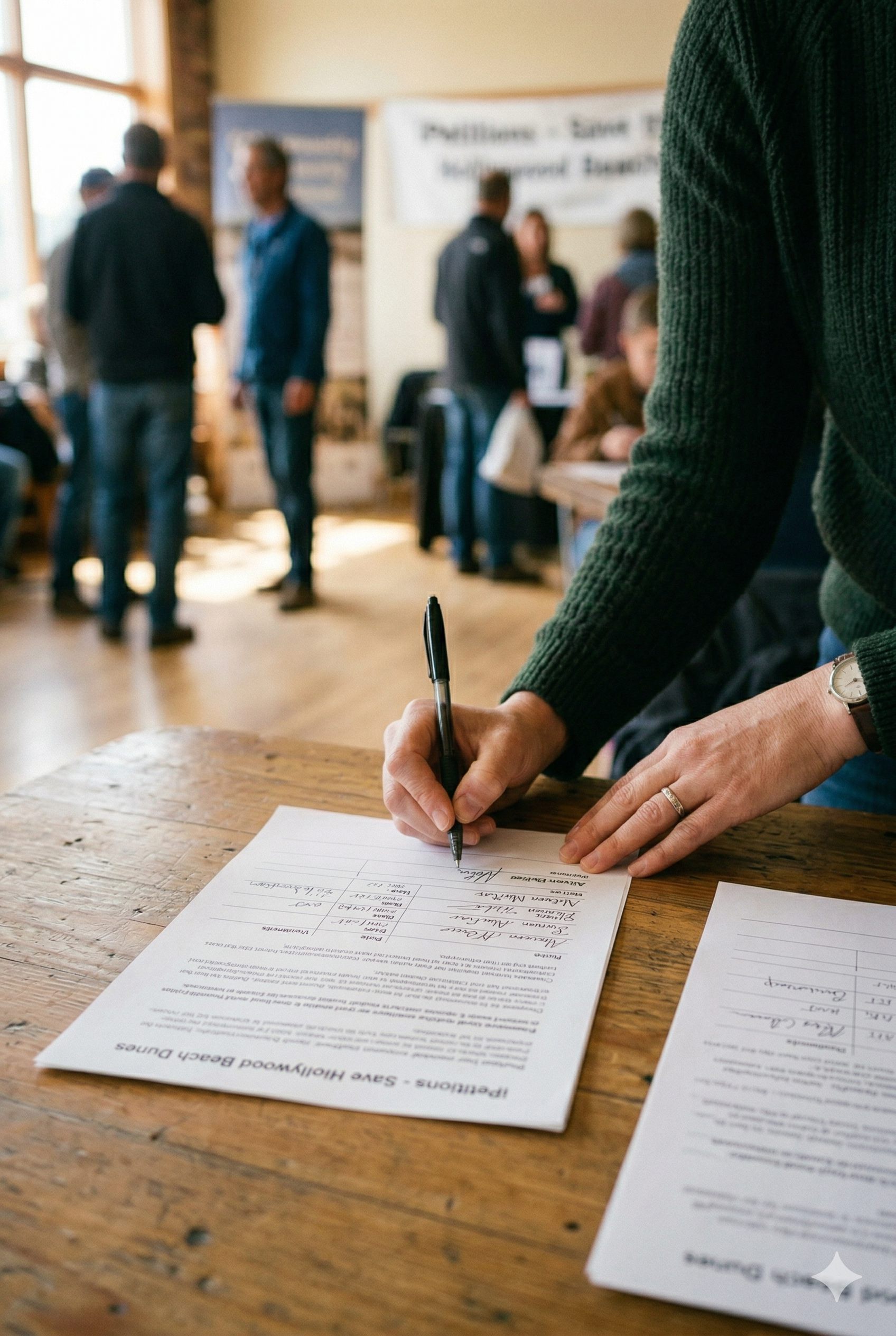 Person signing a petition
